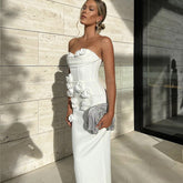 High Tide – Minikleid aus Leinen mit Blumenverzierung